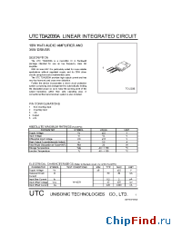 Datasheet UTCTDA2030A производства UTC