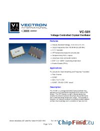 Datasheet VC-501 производства Vectron