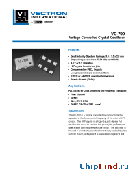 Datasheet VC-700-CFC-FAM производства Vectron
