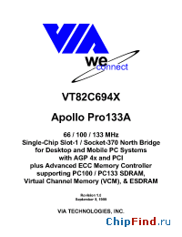 Datasheet VIAVT82C694X производства VIA