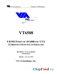 Datasheet VT6508 производства VIA