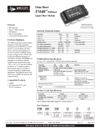 Datasheet FM4808T11 производства Vicor