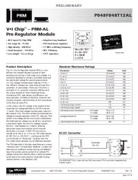 Datasheet P048F048T12AL manufacturer Vicor