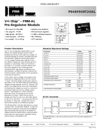 Datasheet P048F048T24AL manufacturer Vicor