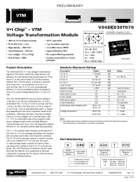 Datasheet V048F030T070 manufacturer Vicor