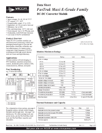 Datasheet V24A15E300BL1 manufacturer Vicor