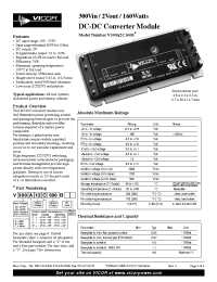 Datasheet V300A2C160B производства Vicor