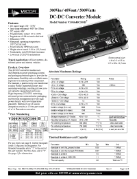 Datasheet V300A48H500B производства Vicor