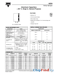 Datasheet 82DA153M016KA2D manufacturer Vishay