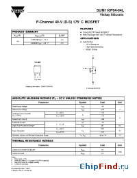 Datasheet SUM110P04-04L manufacturer Vishay