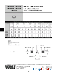 Datasheet D60U18R manufacturer Voltage Multipliers