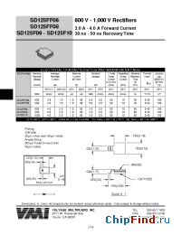 Datasheet SD125FF06 производства Voltage Multipliers