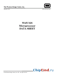 Datasheet W65C02S производства WDC