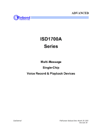 Datasheet ISD1700A производства Winbond
