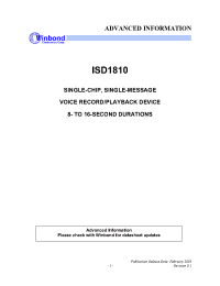 Datasheet ISD1810 производства Winbond
