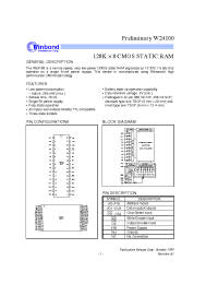 Datasheet W24100Q-70LL manufacturer Winbond