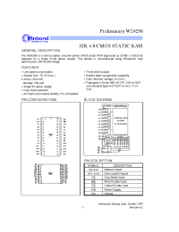 Datasheet W24256S-70L manufacturer Winbond