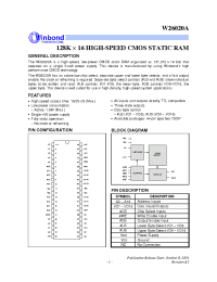 Datasheet W26020AT-15 manufacturer Winbond