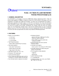 Datasheet W39V040FA manufacturer Winbond