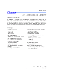 Datasheet W49F002UP70B производства Winbond