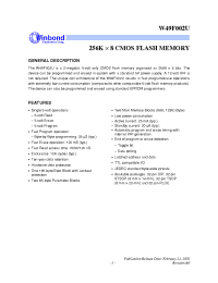 Datasheet W49F002UT90N производства Winbond