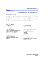 Datasheet W49F020 производства Winbond