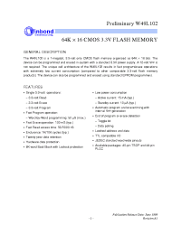 Datasheet W49L102P-55B производства Winbond