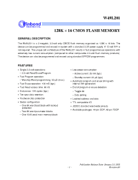 Datasheet W49L201S-90B производства Winbond