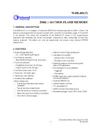 Datasheet W49L401 производства Winbond