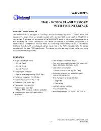 Datasheet W49V002 производства Winbond