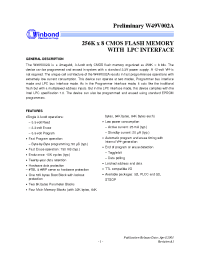 Datasheet W49V002A производства Winbond