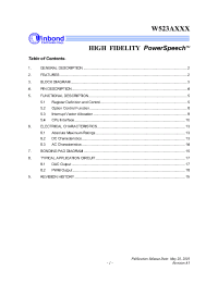 Datasheet W523A030 производства Winbond