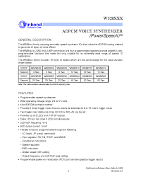 Datasheet W528S производства Winbond