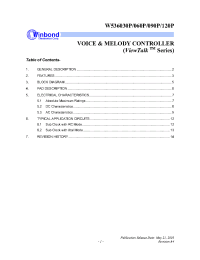 Datasheet W536030P производства Winbond