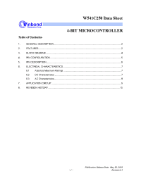 Datasheet W541C50 производства Winbond