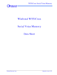 Datasheet W551C010 производства Winbond