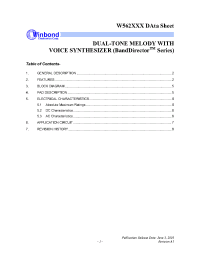 Datasheet W562S12 производства Winbond