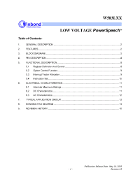 Datasheet W583L20 производства Winbond