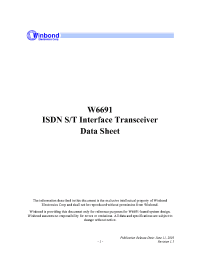 Datasheet W6691 производства Winbond