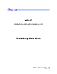 Datasheet W6810IS производства Winbond