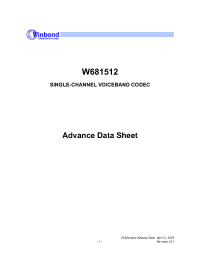 Datasheet W681512 производства Winbond