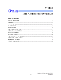 Datasheet W741E260H/F производства Winbond