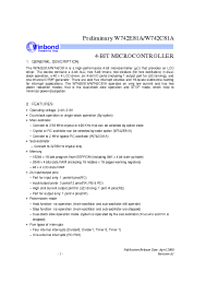 Datasheet W742C81A производства Winbond