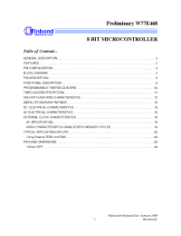 Datasheet W77E468F-25 производства Winbond