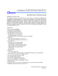 Datasheet W78C374B производства Winbond