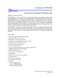 Datasheet W78E52BF-40 производства Winbond