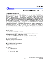 Datasheet W78E58B производства Winbond