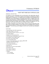 Datasheet W78IE54 производства Winbond