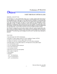 Datasheet W78LE516F-24 производства Winbond