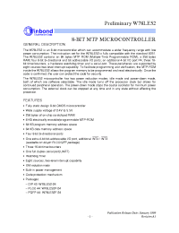 Datasheet W78LE52-24 производства Winbond